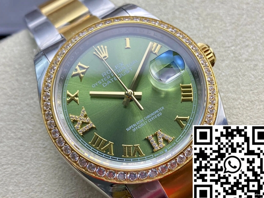 Diamond-set EW Rolex Datejust Factory Bezel M126283RBR-0012 0211